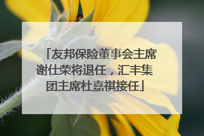 友邦保险董事会主席谢仕荣将退任，汇丰集团主席杜嘉祺接任