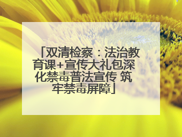 双清检察：法治教育课+宣传大礼包深化禁毒普法宣传 筑牢禁毒屏障