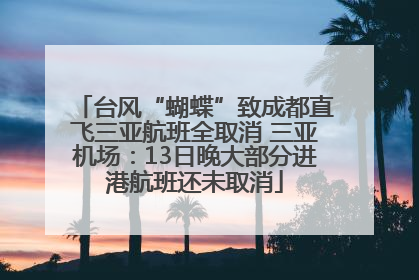 台风“蝴蝶”致成都直飞三亚航班全取消 三亚机场：13日晚大部分进港航班还未取消