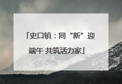 史口镇：同“新”迎端午 共筑活力家