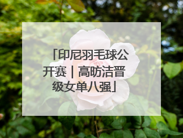 印尼羽毛球公开赛｜高昉洁晋级女单八强