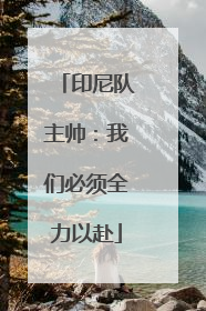印尼队主帅：我们必须全力以赴