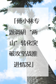傅小林专题调研“两山”转化突破攻坚战推进情况