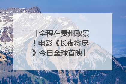 全程在贵州取景！电影《长夜将尽》今日全球首映