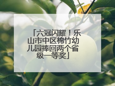 六冠闪耀！乐山市中区棉竹幼儿园捧回两个省级一等奖