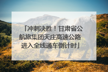 冲刺决胜！甘肃省公航旅集团天庄高速公路进入全线通车倒计时