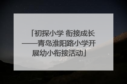初探小学 衔接成长——青岛淮阳路小学开展幼小衔接活动
