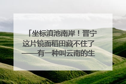 坐标滇池南岸！晋宁这片镜面稻田藏不住了——有一种叫云南的生活之365天
