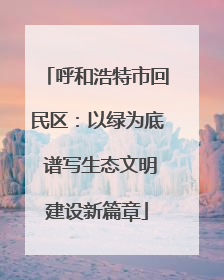 呼和浩特市回民区：以绿为底 谱写生态文明建设新篇章