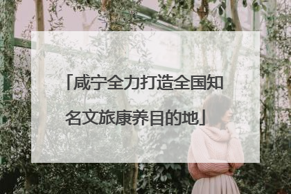 咸宁全力打造全国知名文旅康养目的地