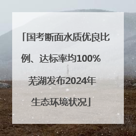 国考断面水质优良比例、达标率均100% 芜湖发布2024年生态环境状况
