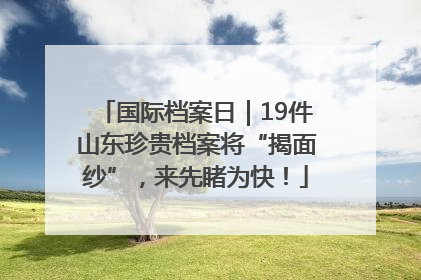 国际档案日｜19件山东珍贵档案将“揭面纱”，来先睹为快！