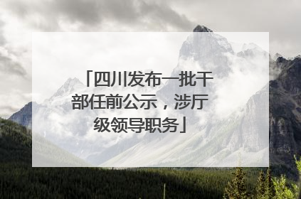 四川发布一批干部任前公示，涉厅级领导职务