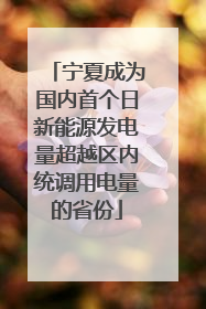 宁夏成为国内首个日新能源发电量超越区内统调用电量的省份