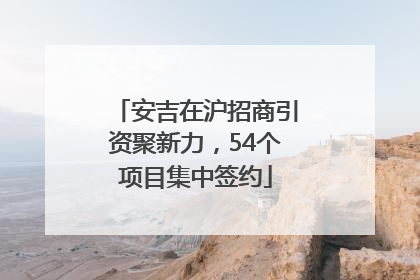 安吉在沪招商引资聚新力，54个项目集中签约
