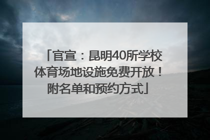 官宣：昆明40所学校体育场地设施免费开放！附名单和预约方式