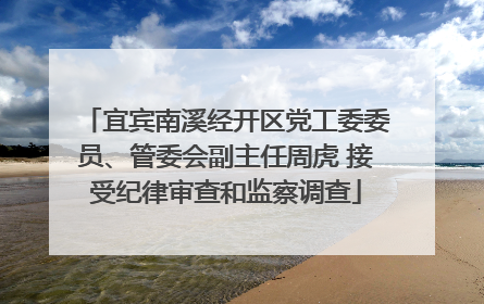 宜宾南溪经开区党工委委员、管委会副主任周虎 接受纪律审查和监察调查