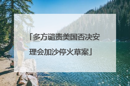 多方谴责美国否决安理会加沙停火草案