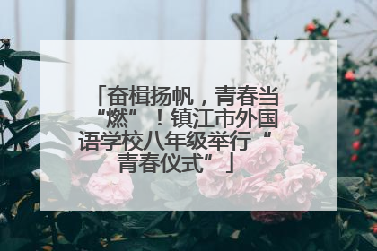 奋楫扬帆，青春当“燃”！镇江市外国语学校八年级举行“青春仪式”