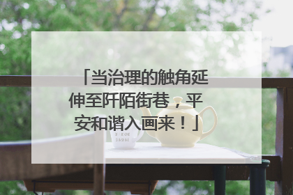 当治理的触角延伸至阡陌街巷，平安和谐入画来！