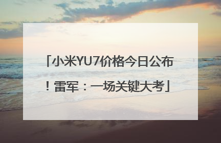 小米YU7价格今日公布！雷军：一场关键大考