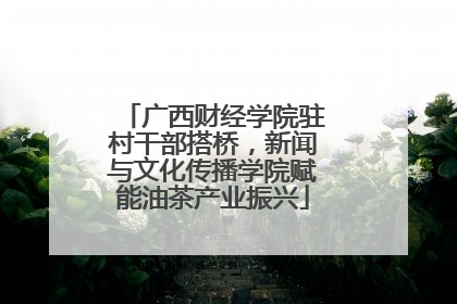 广西财经学院驻村干部搭桥，新闻与文化传播学院赋能油茶产业振兴