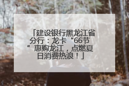 建设银行黑龙江省分行：龙卡“66节”惠购龙江，点燃夏日消费热浪！