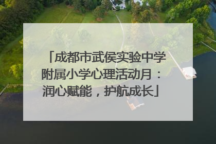 成都市武侯实验中学附属小学心理活动月：润心赋能，护航成长
