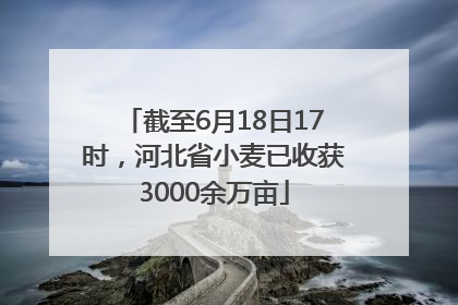 截至6月18日17时，河北省小麦已收获3000余万亩