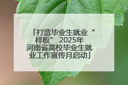 打造毕业生就业“样板” 2025年河南省高校毕业生就业工作宣传月启动