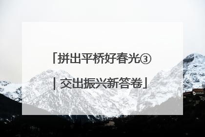 拼出平桥好春光③｜交出振兴新答卷