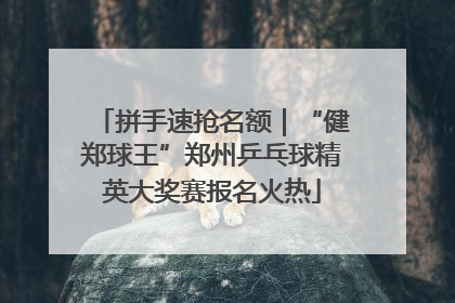 拼手速抢名额｜“健郑球王”郑州乒乓球精英大奖赛报名火热