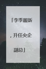 李季履新，升任央企副总