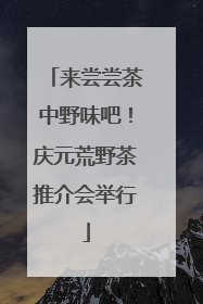 来尝尝茶中野味吧！庆元荒野茶推介会举行