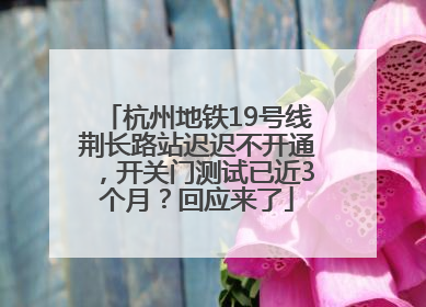 杭州地铁19号线荆长路站迟迟不开通，开关门测试已近3个月？回应来了
