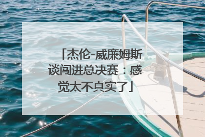 杰伦-威廉姆斯谈闯进总决赛：感觉太不真实了
