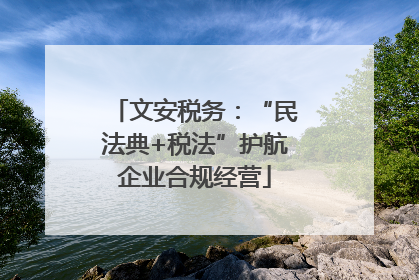 文安税务：“民法典+税法”护航企业合规经营