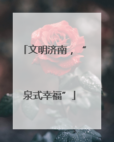 文明济南，“泉式幸福”