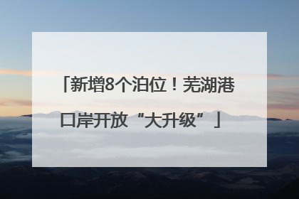 新增8个泊位！芜湖港口岸开放“大升级”
