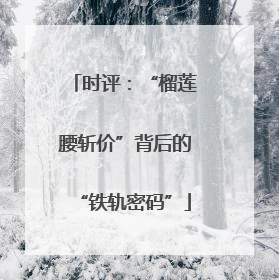 时评：“榴莲腰斩价”背后的“铁轨密码”