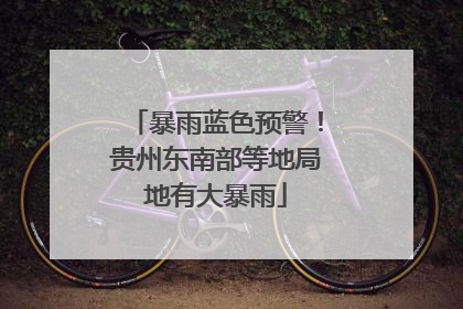 暴雨蓝色预警！贵州东南部等地局地有大暴雨