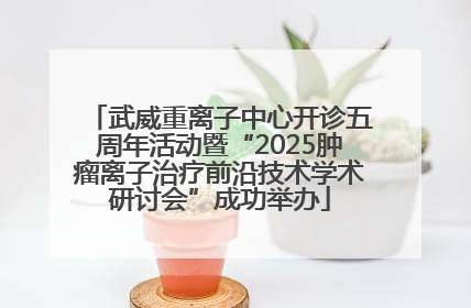 武威重离子中心开诊五周年活动暨“2025肿瘤离子治疗前沿技术学术研讨会”成功举办