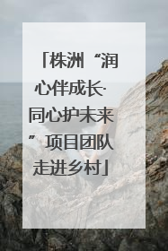 株洲“润心伴成长·同心护未来”项目团队走进乡村