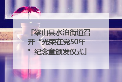 梁山县水泊街道召开“光荣在党50年”纪念章颁发仪式