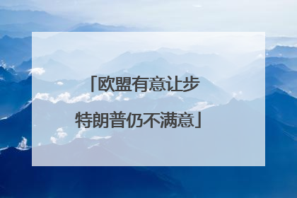 欧盟有意让步 特朗普仍不满意