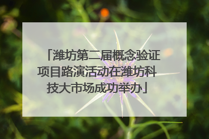潍坊第二届概念验证项目路演活动在潍坊科技大市场成功举办