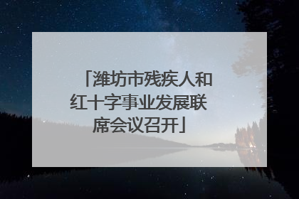 潍坊市残疾人和红十字事业发展联席会议召开
