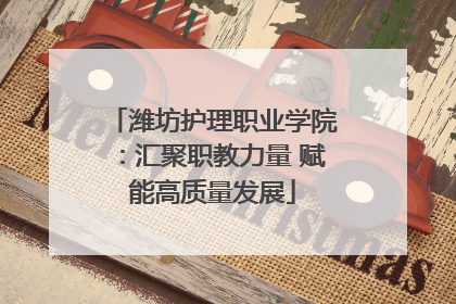 潍坊护理职业学院：汇聚职教力量 赋能高质量发展