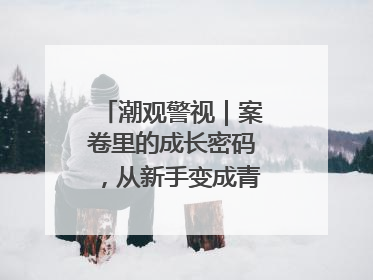 潮观警视｜案卷里的成长密码，从新手变成青年办案探长
