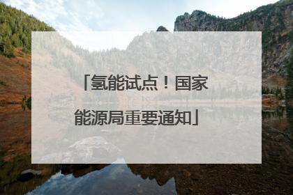 氢能试点！国家能源局重要通知